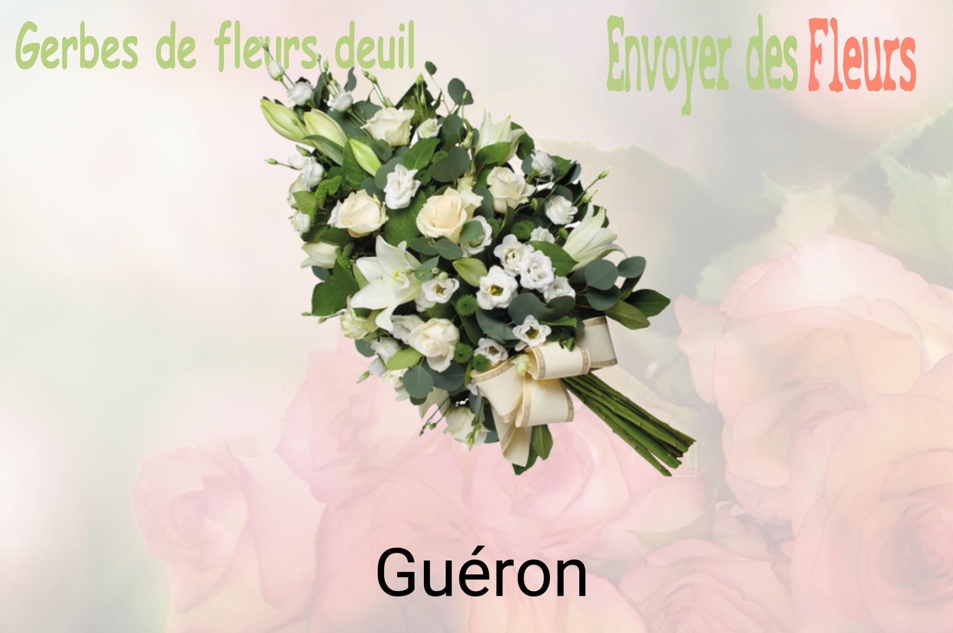 Gerbe de fleurs de deuil livrée à Guéron